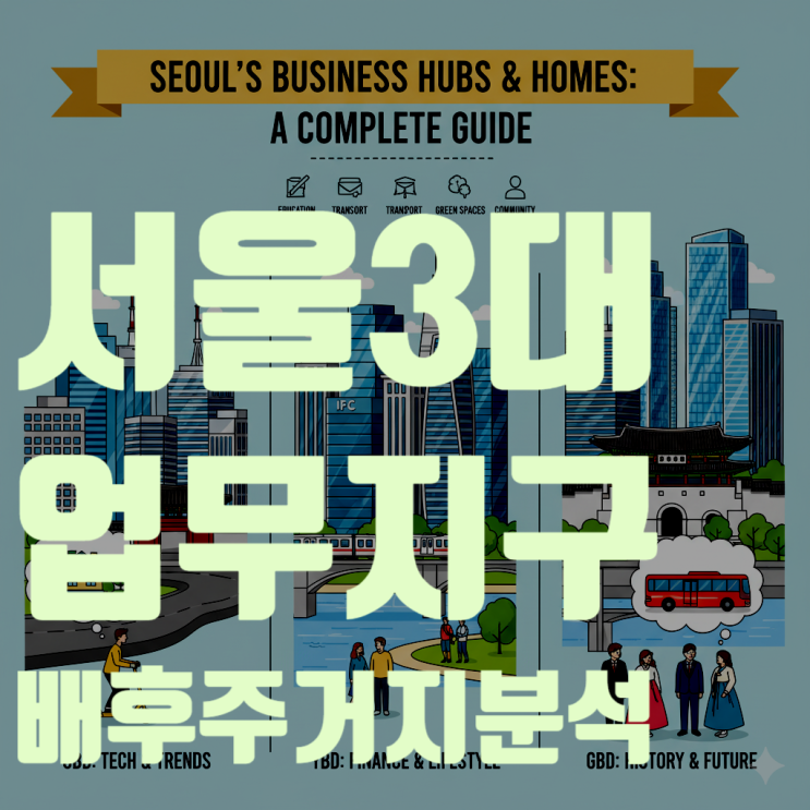  2025년 서울 3대 업무지구(GBD, YBD, CBD) 완벽 해부 및 최고의 배후 주거지 총정리 (강남, 여의도, 광화문)