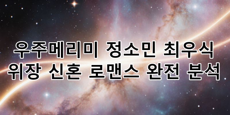 우주메리미 완전 분석: 최우식 정소민 위장 신혼 로맨스 심층 탐구 | 첫 방송, 등장인물, 줄거....