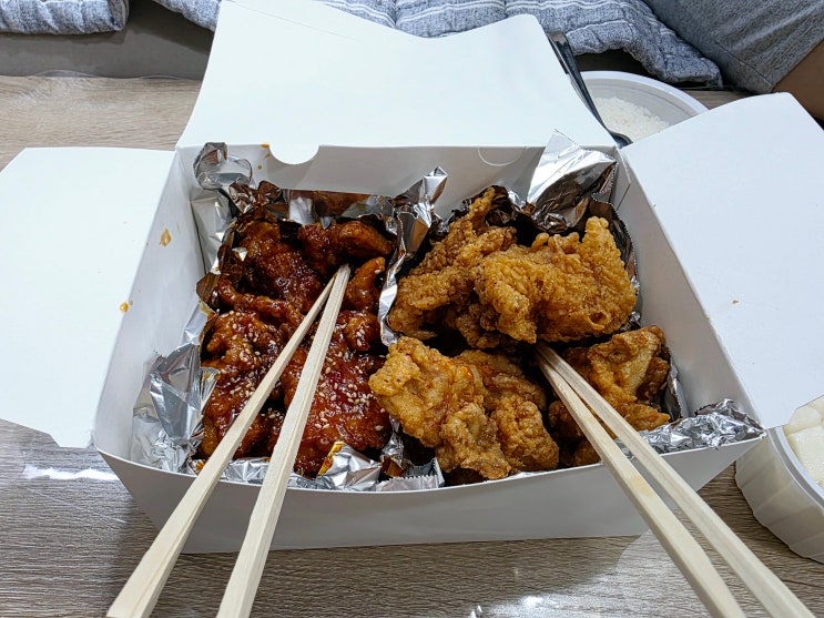  문경 맛집 로뎀나무 순살치킨, 쌍둥이 육아 중 맛본 닭강정 같은 치킨 솔직 후기