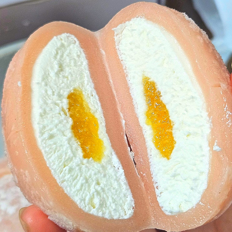  크림떡 추천 독일산요거트 장관상받은 k디저트 더바른떡 복숭아요거트크림찹쌀떡