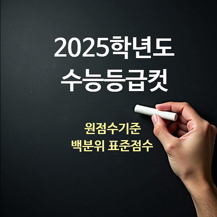  2025학년도 수능 원점수기준 등급컷 백분위 표준점수 요약안내