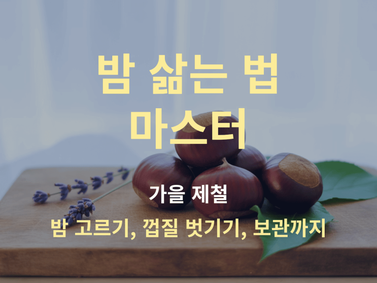  밤 삶는 법 마스터: 밤 고르기, 껍질 벗기기, 보관까지