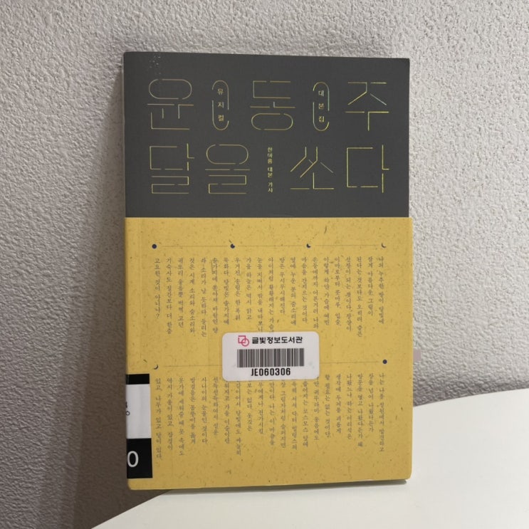  윤동주 달을 쏘다 / 뮤지컬 대본집 / 한아름