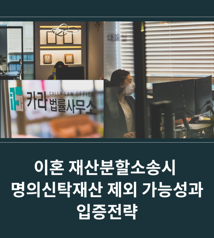  이혼 재산분할소송시 명의신탁재산 제외 가능성과 입증전략