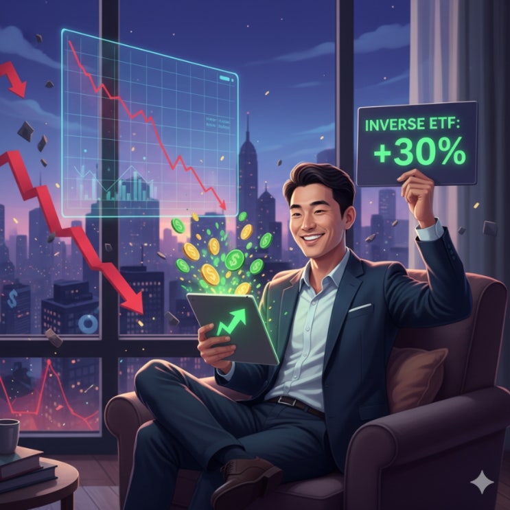  인버스(곱버스) ETF 투자, 하락장에도 수익을? 초보가 쉽게 할 수 있는 인버스ETF 투자
