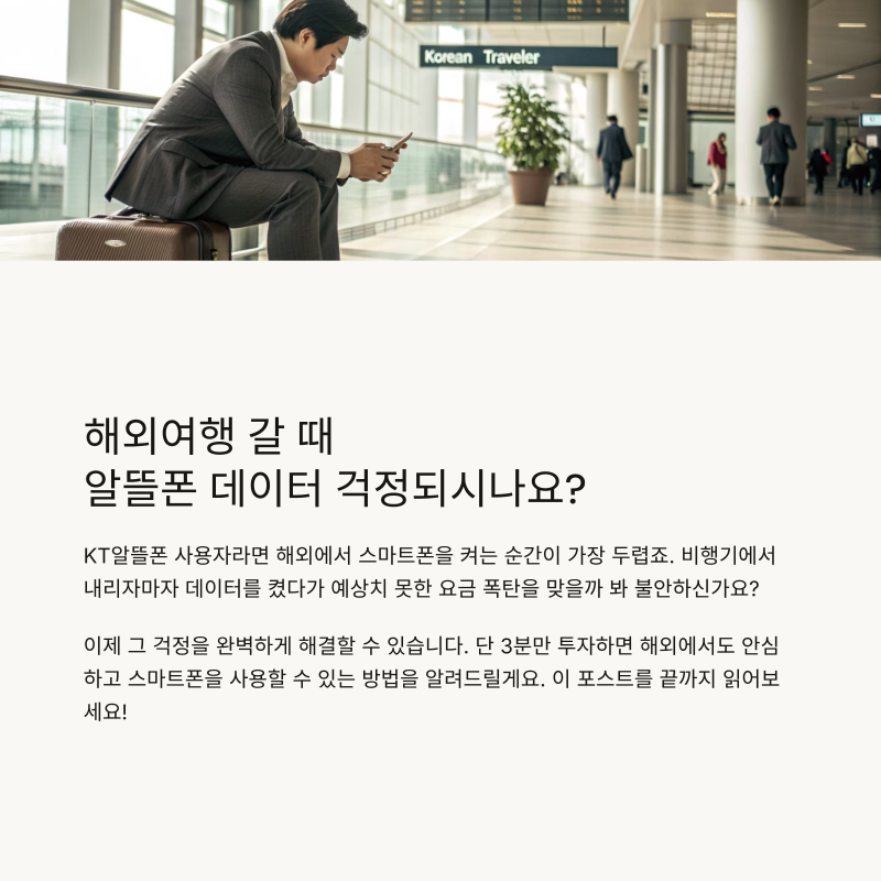 KT알뜰폰 해외로밍, 이것만 모르면 요금 폭탄! (3분 해결 가이드)