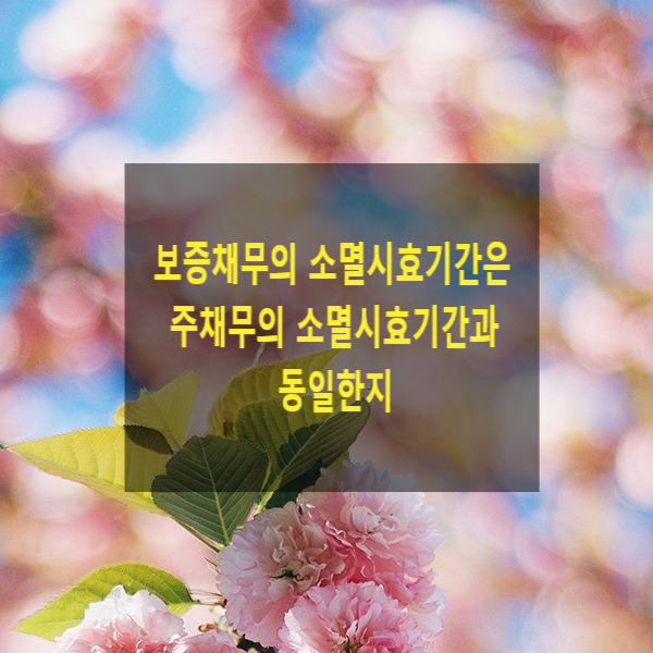  보증채무의 소멸시효기간은 주채무의 소멸시효기간과 동일한지