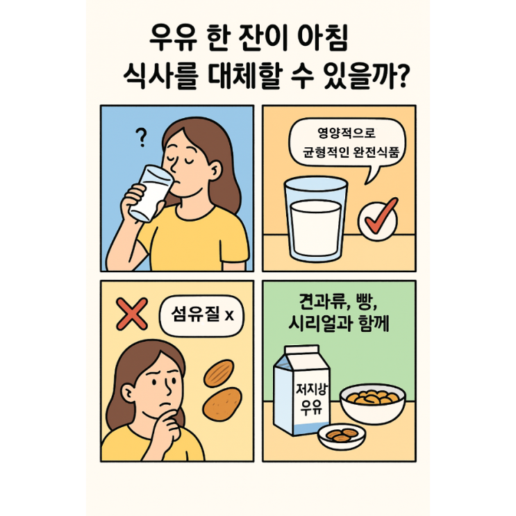  아침에 ‘우유 한 잔’만 마셔도 될까? ️