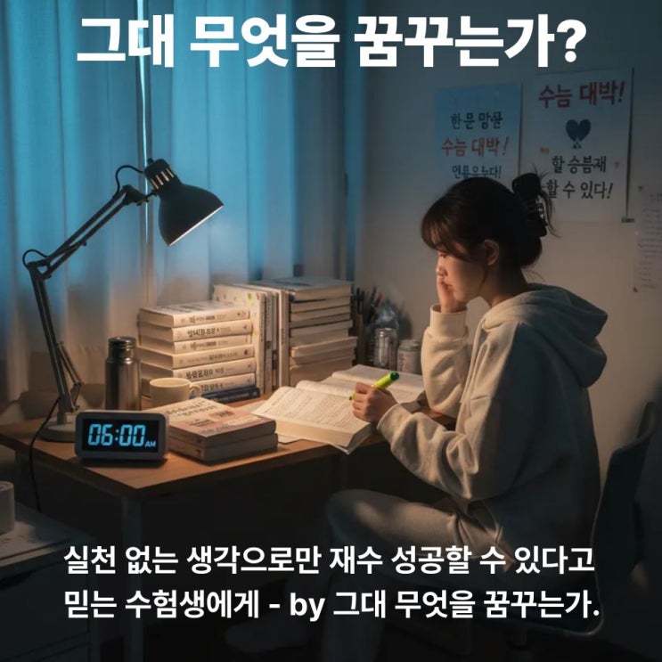  실천 없는 생각으로만 재수 성공할 수 있다고 믿는 수험생에게 by 그대 무엇을 꿈꾸는가