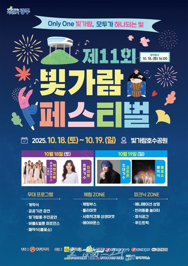  광주·전남 상생축제 ‘2025년 제11회 빛가람페스티벌’, 나주 호수공원 일원에서 18~19일 개최