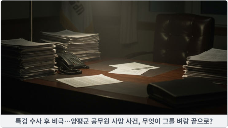 특검 수사 후 비극…양평군 공무원 사망 사건, 무엇이 그를 벼랑 끝으로?