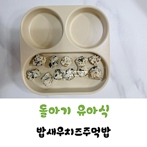 돌아기 아침메뉴 밥새우 주먹밥, 치즈 넣어 고소하게
