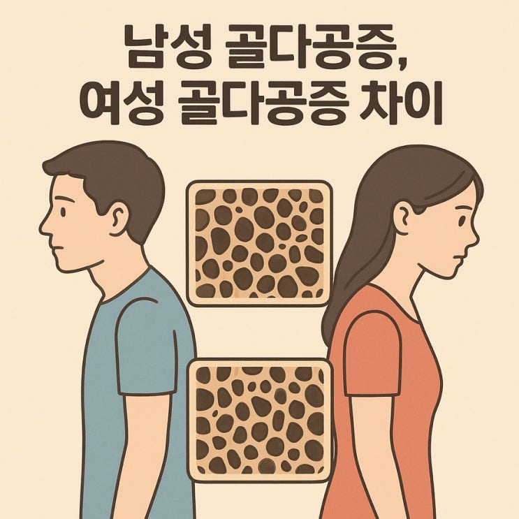  남성 골다공증 vs 여성 골다공증 ️ | 원인·증상·치료·예방법 완벽 비교 가이드