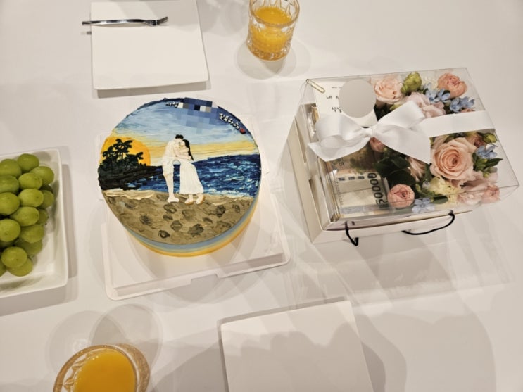  그림케이크맛집 수피아케이크 • 플라워용돈박스맛집 그린띵즈