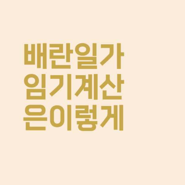  배란일과 가임기 계산은 이렇게 해보세요!