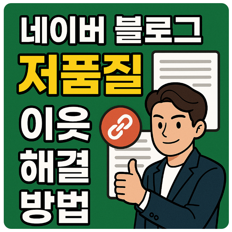 네이버 블로그 저품질 이웃 해결 방법