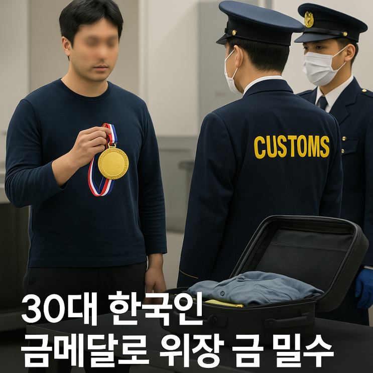 국제 금값 급등 속 ‘<b>금메달 위장</b>’ <b>밀수</b> 시도…한국인 구속