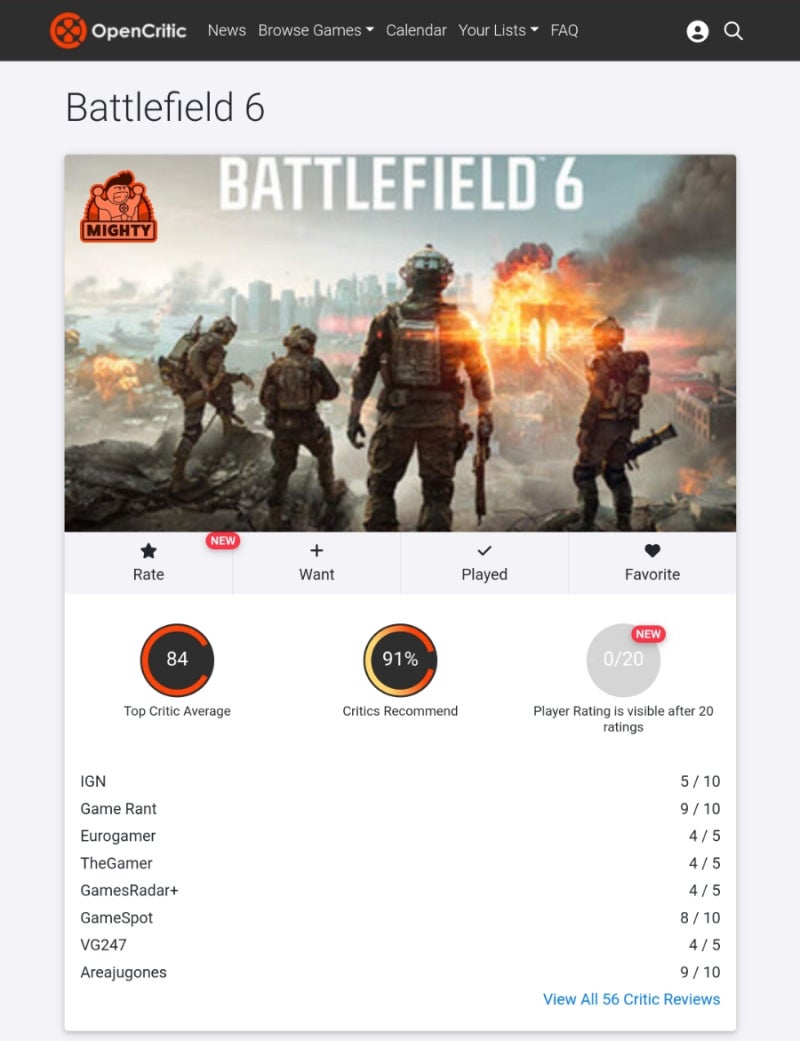 코너의 게임블로그]배틀필드6 게임 웹진 리뷰 및 메타 점수가 공개되다. : 네이버 블로그