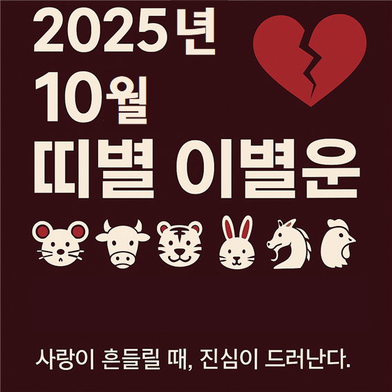  2025년 10월 띠별 이별운