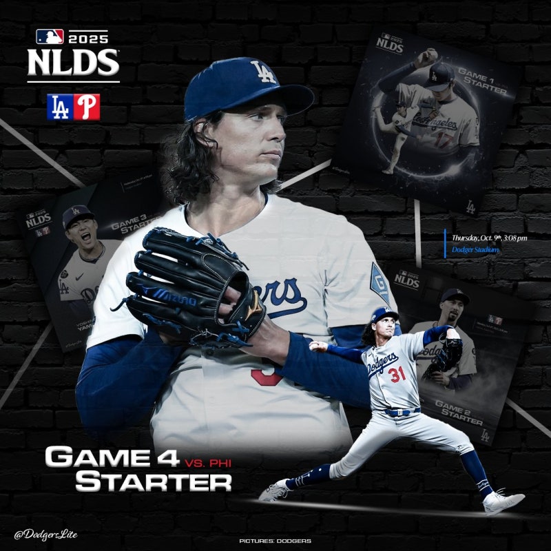 LA 다저스의 디비전 시리즈 4차전 선발투수 타일러 글래스나우 (Tyler Glasnow)