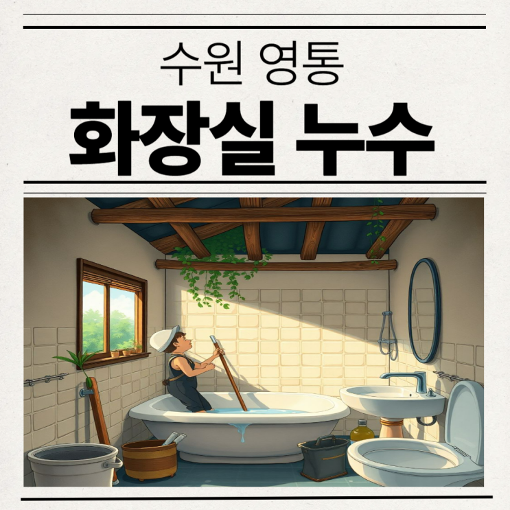  수원 화장실 누수 영통 망포동 욕조 바닥 물샘 문제 방수공사 비용 견적이 궁금하다면