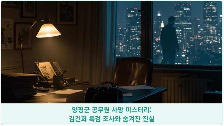 <b>양평군 공무원 사망</b> 미스터리: <b>김건희 특검</b> 조사와 숨겨진 진실