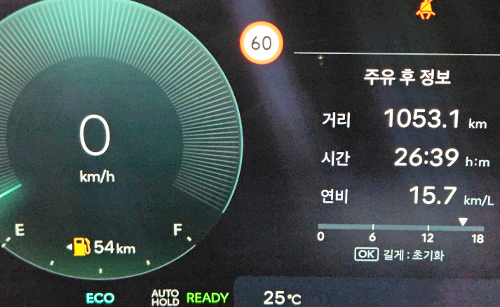  팰리세이드 하이브리드 실연비 측정
