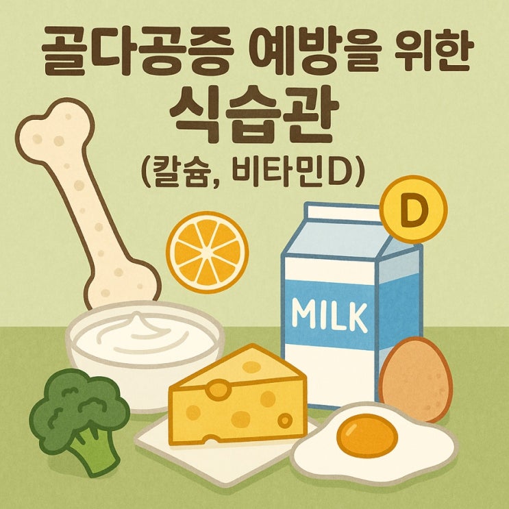  골다공증 예방을 위한 식습관  칼슘과 비타민D로 뼈 건강 지키는 완벽 가이드