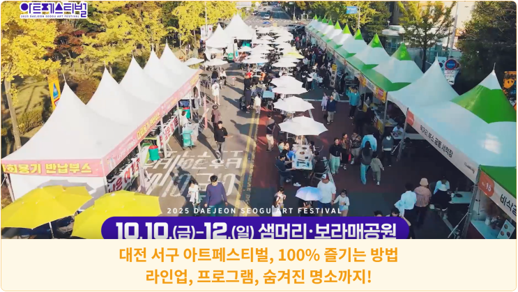  대전서구아트페스티벌, 100% 즐기는 방법: 라인업, 프로그램, 숨겨진 명소까지