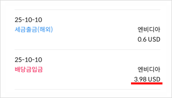  25년 10월 엔비디아 (NVDA) 배당금 지급됐어요 (지난 3개월 수익률과 수익금 증가분)