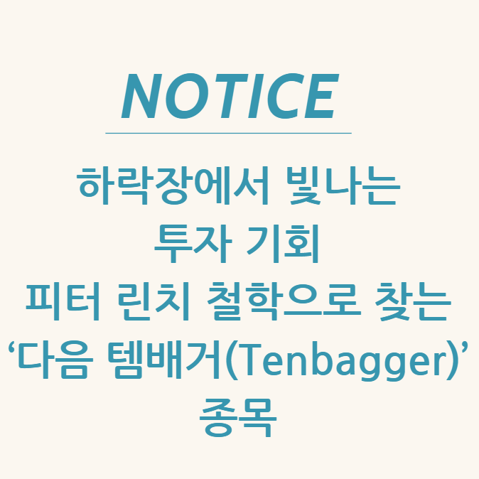  하락장에서 빛나는 투자 기회 피터 린치 철학으로 찾는 ‘다음 템배거(Tenbagger)’ 종목