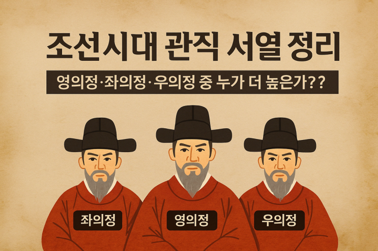   조선시대 관직 서열 정리｜영의정·좌의정·우의정 중 누가 더 높은가?
