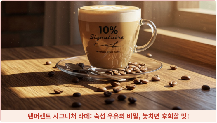  텐퍼센트 시그니처 라떼: 숙성 우유의 비밀, 놓치면 후회할 맛!