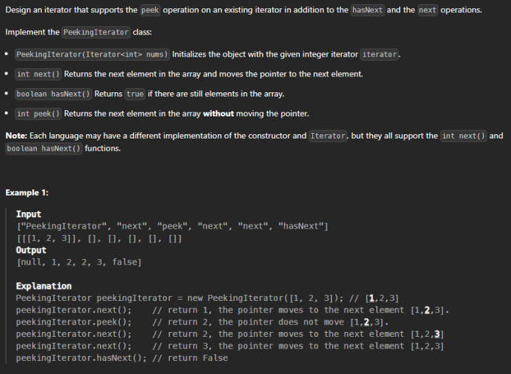  JAVA_LeetCode 284_Peeking Iterator