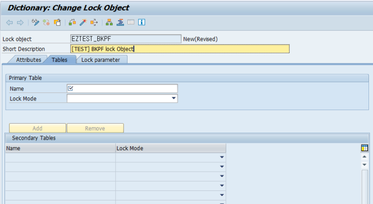  SAP 공통 - Lock Object