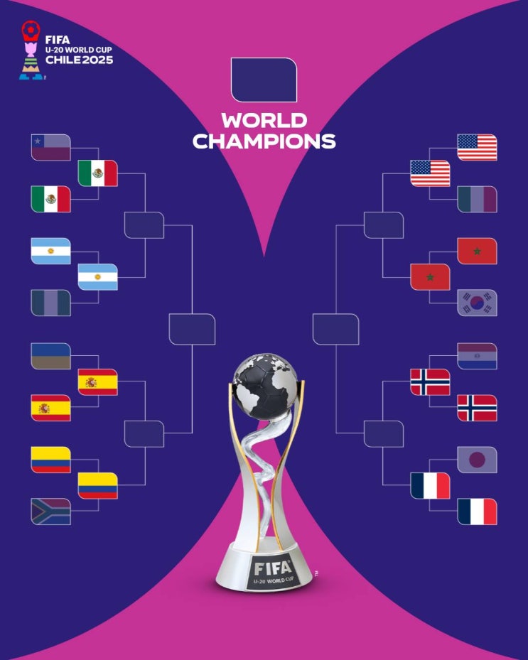  U20 월드컵 8강 일정 16강 결과(스페인, 콜롬비아, 멕시코, 아르헨티나, 미국, 모로코, 프랑스, 노르웨이)