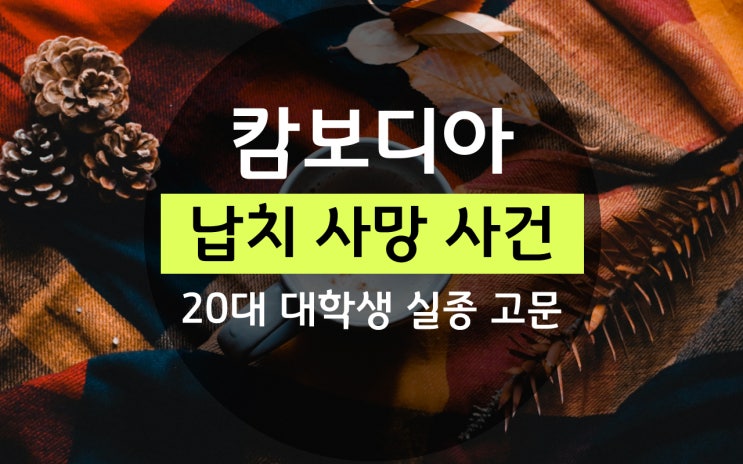 <b>캄보디아 납치</b> 사망, 20대 대학생 <b>실종</b> 고문 대사관