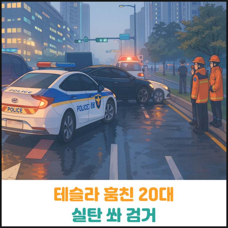  테슬라 훔친 20대 실탄 쏴 검거
