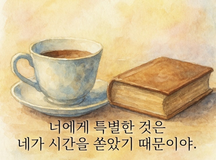 너에게 특별한 것은 네가 시간을 쏟았기 때문이야.