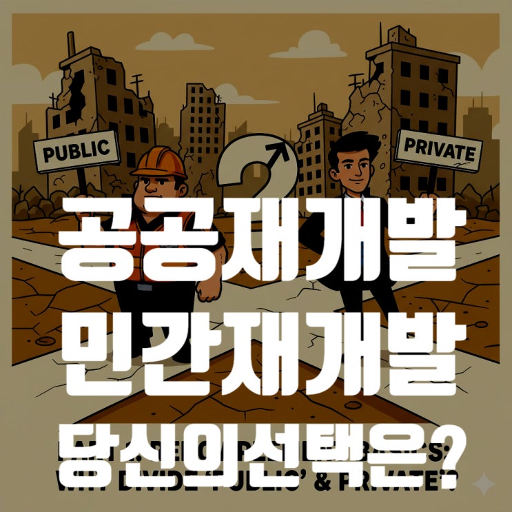  재개발 초보 필독! 쉽게 이해하는 공공재개발 vs 민간재개발 장단점 (2025년 최신)