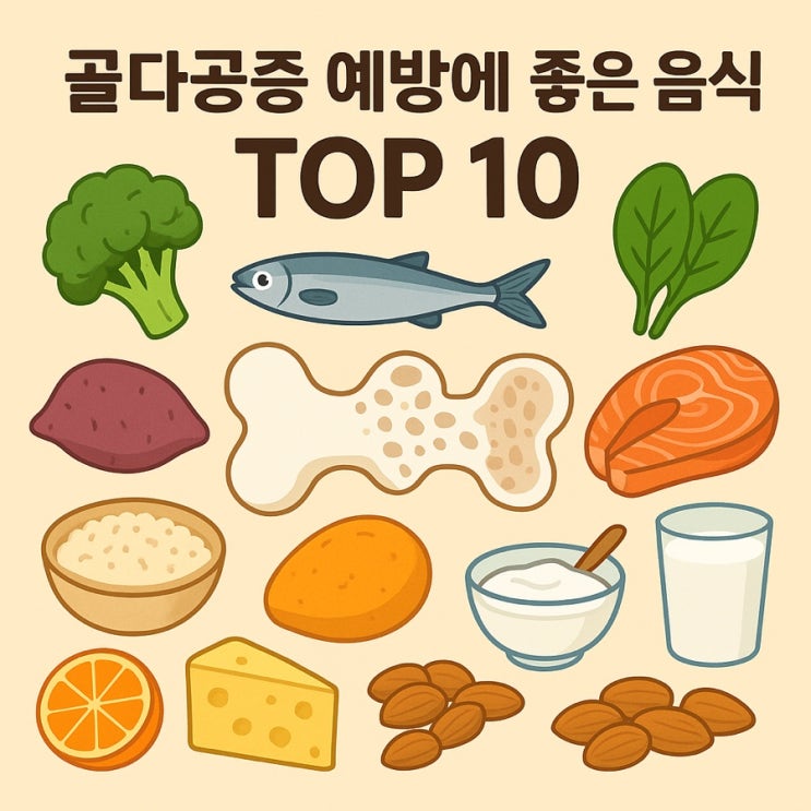  골다공증 예방에 좋은 음식 TOP 10 ㅡ 뼈 건강 지키는 필수 영양 가이드