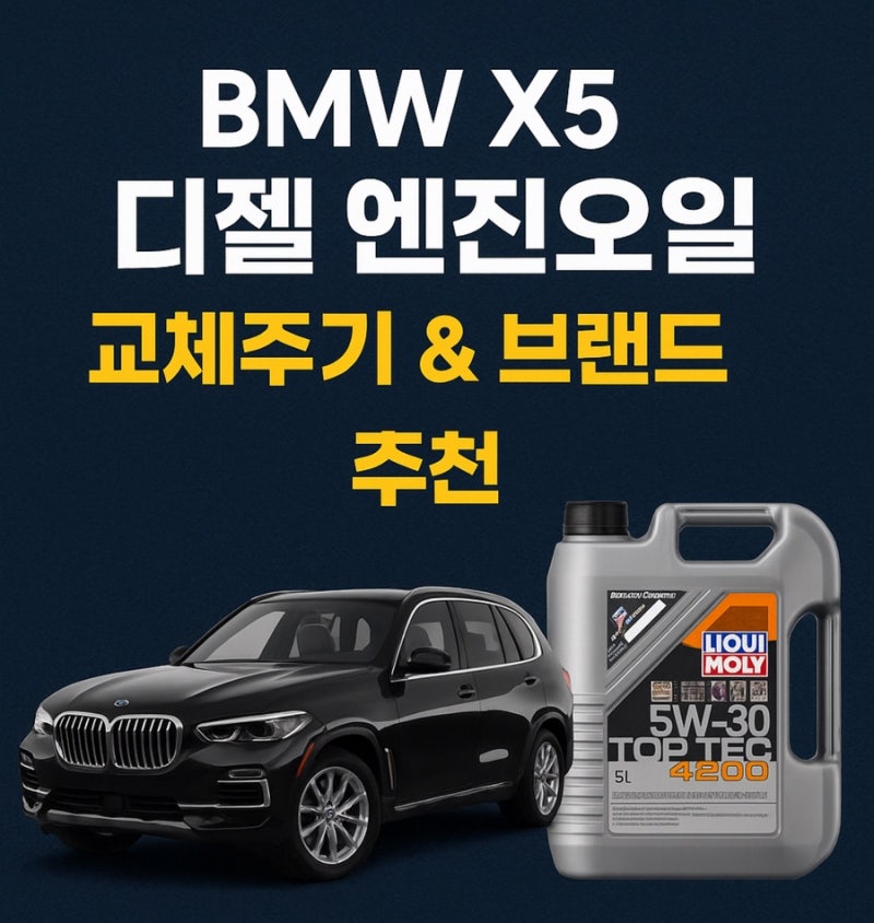 BMW X5 X6 디젤 엔진오일 교체 주기 및 브랜드별 추천 (2025 최신판)