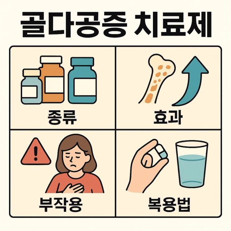  골다공증 치료제 종류와 차이  효과·부작용·복용법까지 완벽정리!