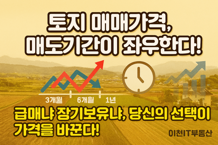  토지매매 시 ‘가격 결정’은 매도기간에 따라 달라진다! | 이천IT부동산