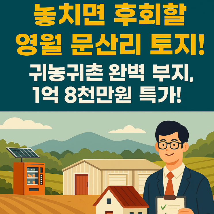  1억 8천만원의 기회! 강원 영월읍 문산리, 나만의 귀농귀촌 부지를 찾으신다면?