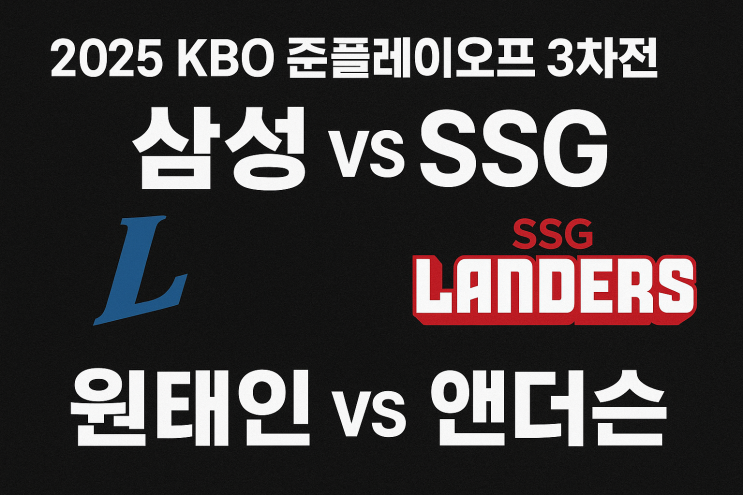 2025 KBO <b>준플레이오프</b> 3차전... 선발 <b>원태인</b>·<b>앤더슨</b> 전력... 