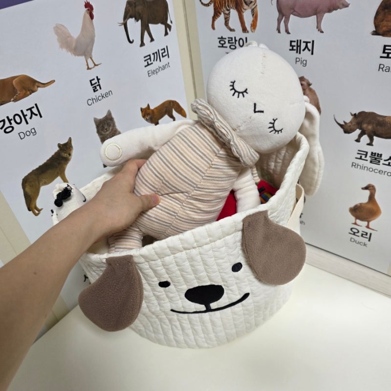 아기장난감정리함 수납정리함추천 루뚜뚜의 패브릭정리함 강아지 장난감바구니