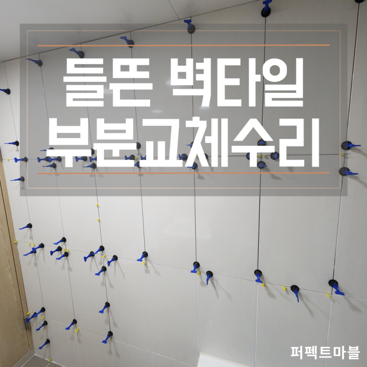  화장실 벽타일들뜸 하자 부분교체 시공