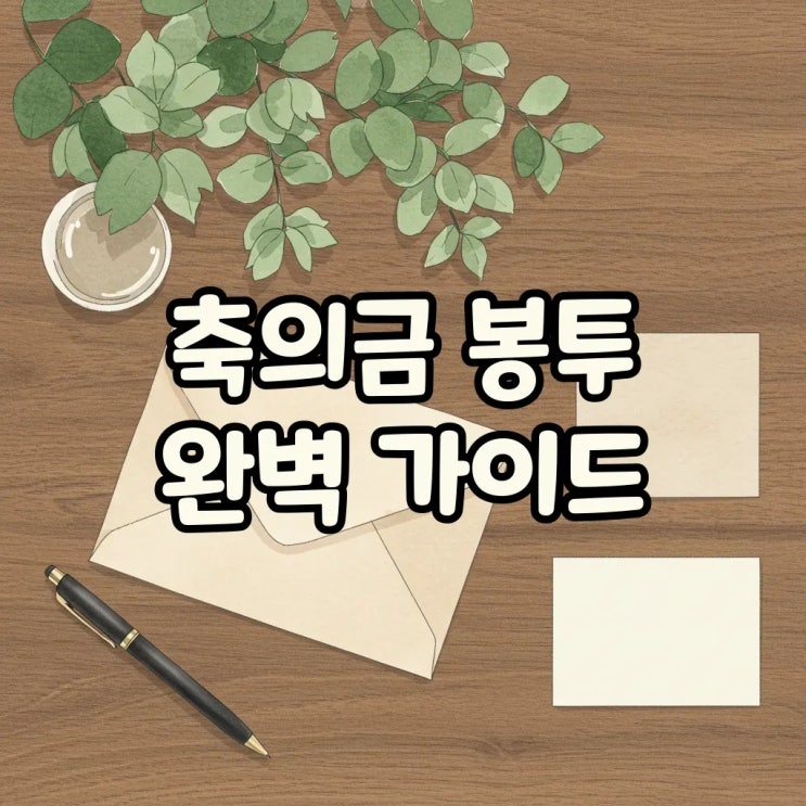  축의금 봉투 쓰는법: 이름 위치, 친구·가족·회사동료 금액 기준까지