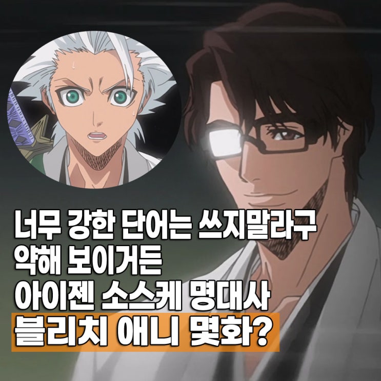  블리치 토시로 vs 아이젠 명대사 너무 강한 단어는 쓰지말라구 약해 보이거든 애니 몇화?